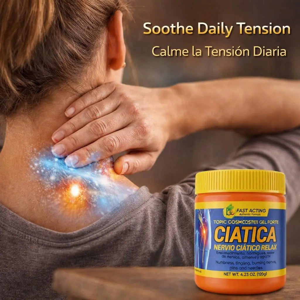 Ciatica Relax Gel Arnica & Aloe Vera Gel(Pomada)4.23 Oz,Menthol Cooling & Penetrating Relief–Targeted Comfort for Knees,Back, Lumbar,Neck & Shoulders–Intensive Massage Formula W/Pine Extract,100% Natural–By BEXPERTSUSA