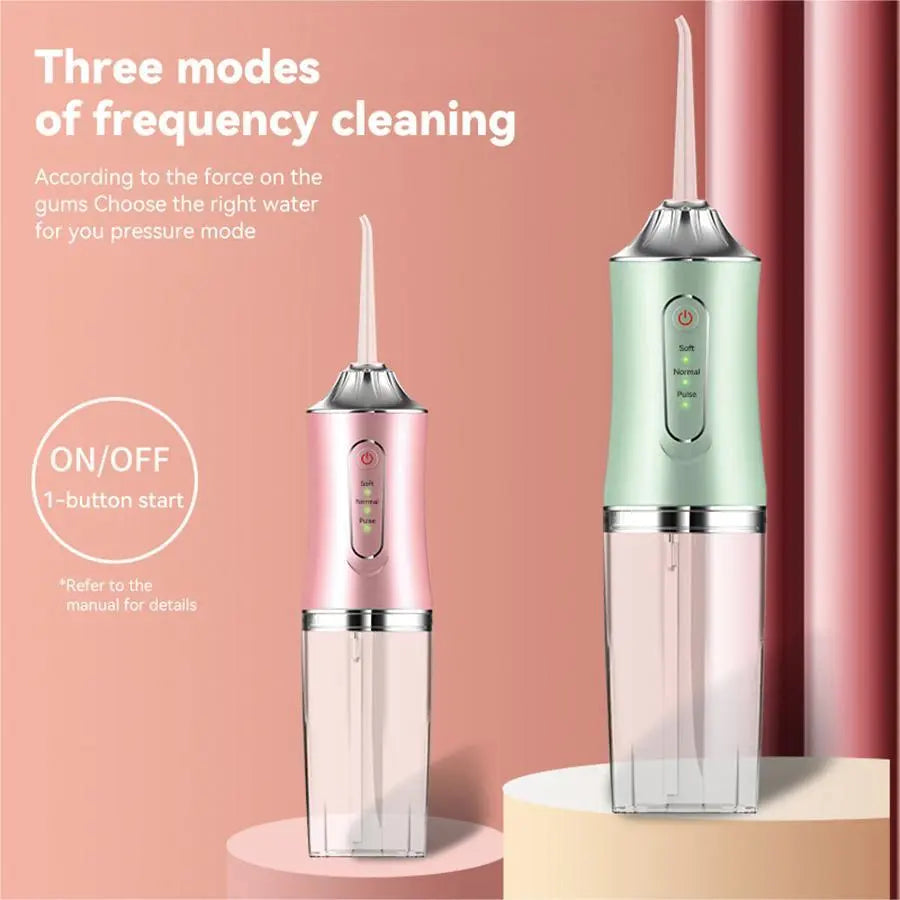 Electric Water Flosser, Portable Rechargeable Oral Irrigator with 4Pcs Multifunctional Nozzle for Home & Travel, Personal Oral Care Appliance, Oral Hygiene Kit, Dental Water Flosser