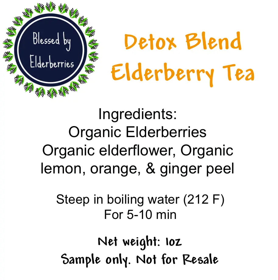 Blessed by Elderberries Tea Lovers Sampler Bundle - 6 Mini Tea Blends for Detox, Healing, Soothing & Seasonal Allergy Relief - 1 Oz Each - Herbal Tea Variety Pack