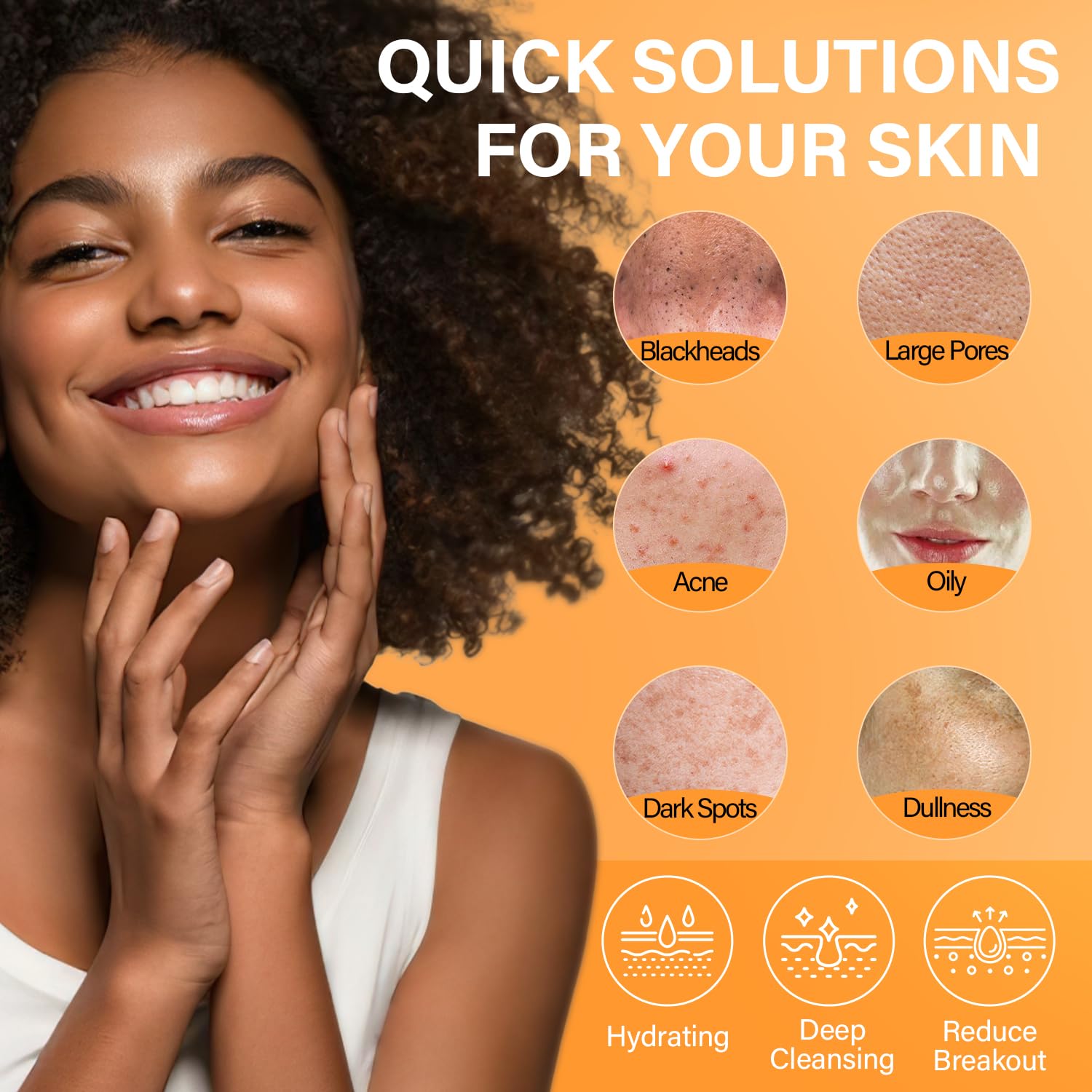 Facial Clay Mask Set - Vitamin C Turmeric Face Mask, Dead Sea Mud & Salicylic Acid (BHA) Mask for Pore Cleansing, Brightening, Blackheads & Dark Spots, Face Masks Skincare Gift for Women, 2.82 oz each