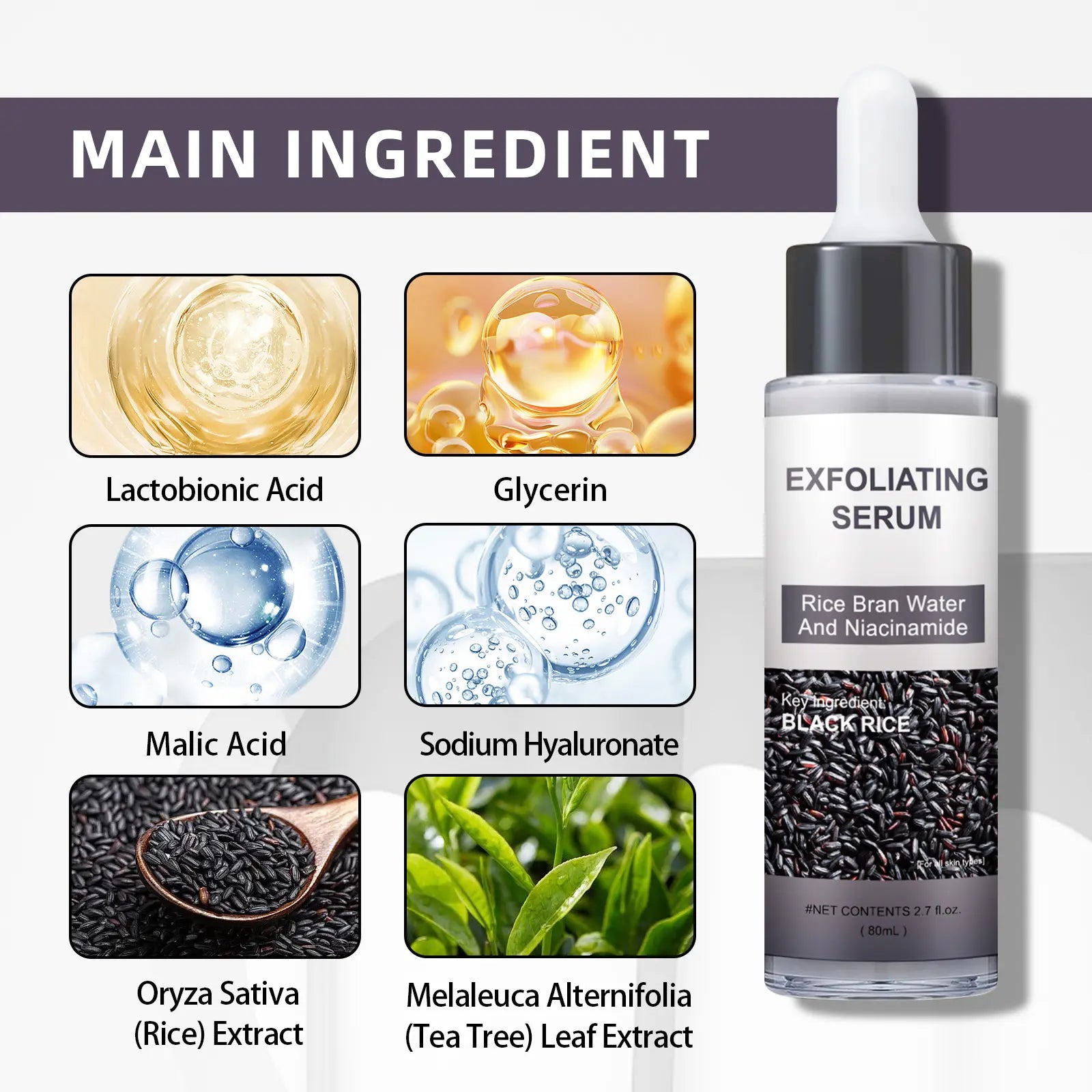 Peel Shot Glow Rice Ampoule Duo, Serums for Brightening, Exfoliating and Moisturizing, White & Black Rice Exfoliant Ampoule, Soft Exfoliating Blackhead Remover, Pore-Refining Brightening Skin Routine