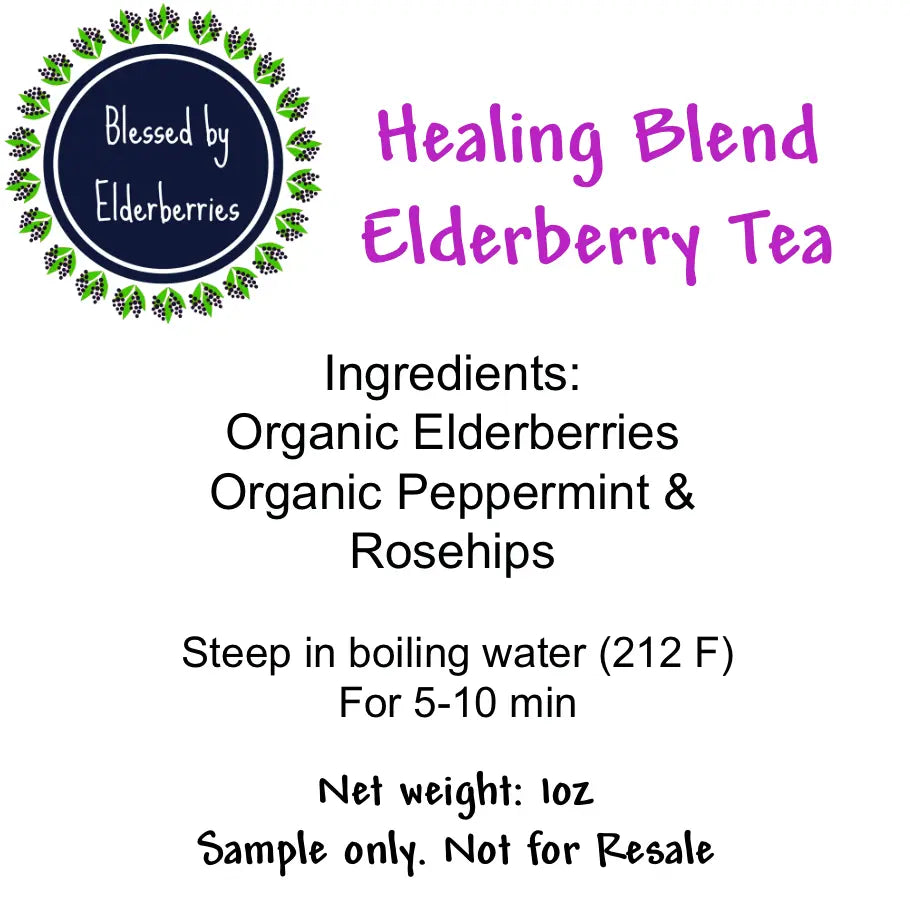Blessed by Elderberries Tea Lovers Sampler Bundle - 6 Mini Tea Blends for Detox, Healing, Soothing & Seasonal Allergy Relief - 1 Oz Each - Herbal Tea Variety Pack