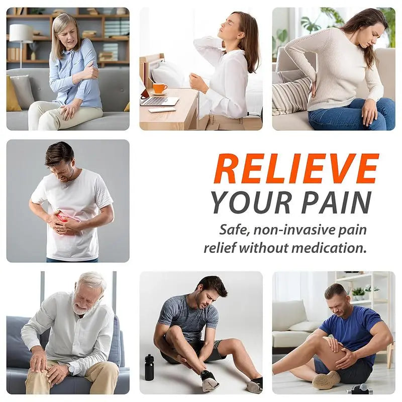 Muscle Massage Unit, 10 Modes Dual Channel, 30 Intensity Levels, Compact Rechargeable Body Massager with 10 Pads