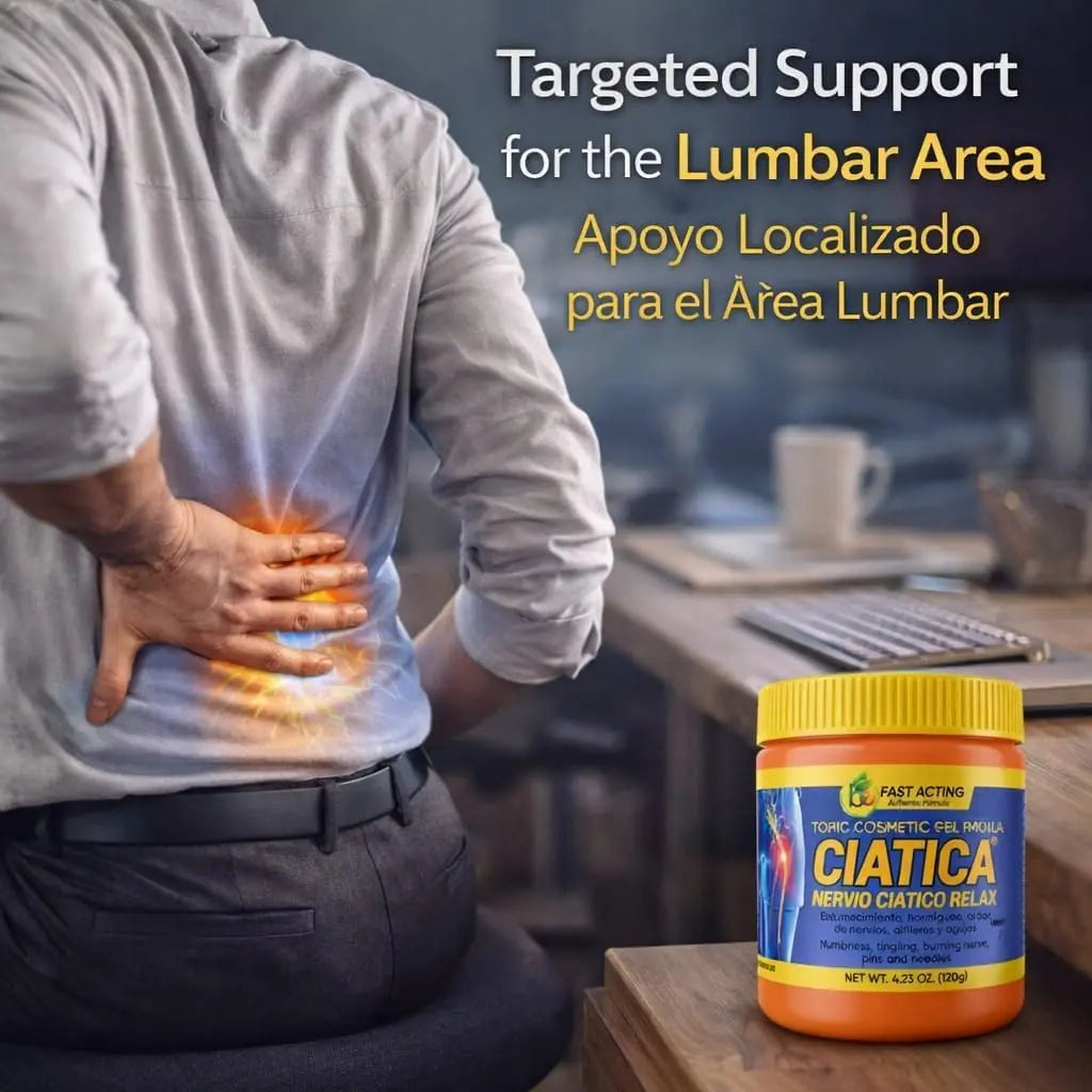 Ciatica Relax Gel Arnica & Aloe Vera Gel(Pomada)4.23 Oz,Menthol Cooling & Penetrating Relief–Targeted Comfort for Knees,Back, Lumbar,Neck & Shoulders–Intensive Massage Formula W/Pine Extract,100% Natural–By BEXPERTSUSA