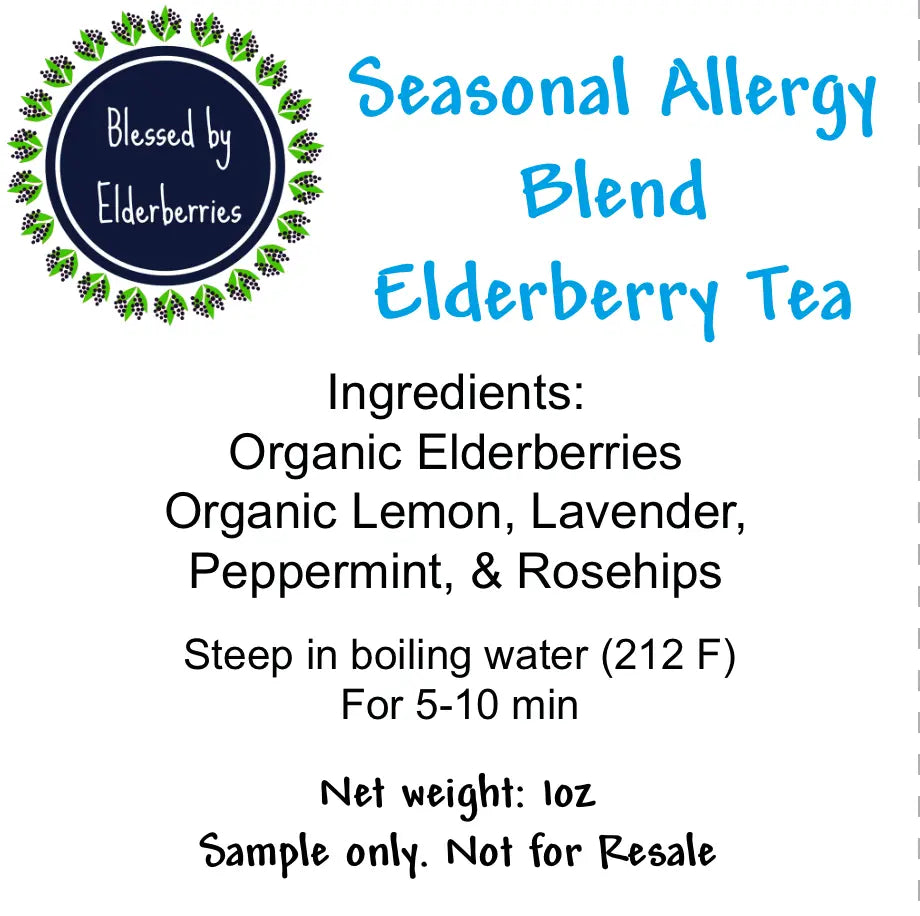 Blessed by Elderberries Tea Lovers Sampler Bundle - 6 Mini Tea Blends for Detox, Healing, Soothing & Seasonal Allergy Relief - 1 Oz Each - Herbal Tea Variety Pack